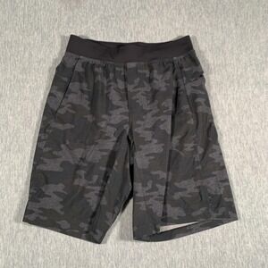 Lululemon Athletica Shorts Mens Medium Black Gray Camo Athletic Gym Training
